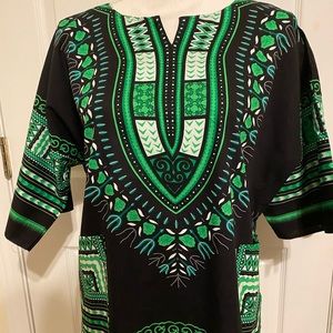 Green and black dashiki